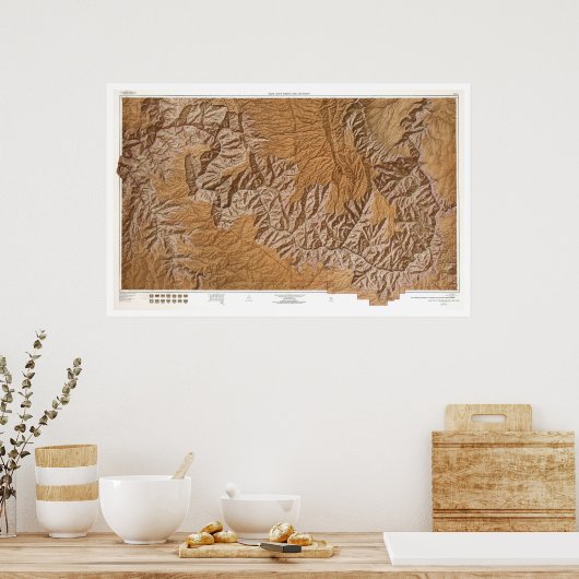 Grand Canyon and Vicinity Map 1962 Poster (Keuken)