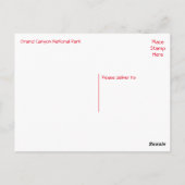 Grand Canyon, Arizona, Amerikaans Briefkaart (Achterkant)