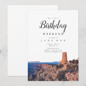 Grand Canyon Arizona Birthday Weekend Uitnodiging (Voorkant / Achterkant)
