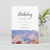Grand Canyon Arizona Birthday Weekend Uitnodiging (Staand voorkant)