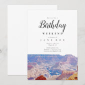 Grand Canyon Arizona Birthday Weekend Uitnodiging (Voorkant / Achterkant)