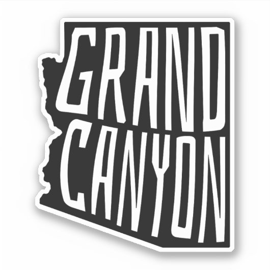 Grand Canyon, Arizona State Outline - Verenigde St Sticker (Voorkant)