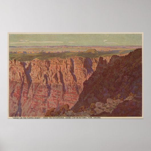 Grand Canyon, Arizona - Sunset on the Painted Poster (Voorkant)