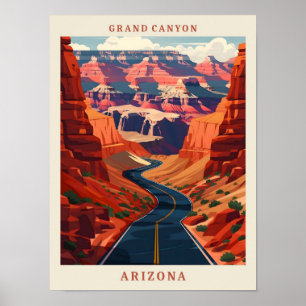 Grand Canyon Arizona USA Elegant Vintage Travel Poster