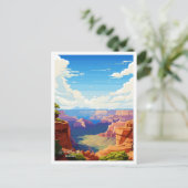 Grand Canyon Arizona Vintage Travel Illustratie Briefkaart (Staand voorkant)