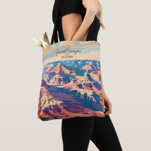 Grand Canyon Arizona Vintage Travel Illustratie Tote Bag