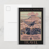Grand Canyon Arizona Vintage Travel Poster Briefkaart (Voorkant / Achterkant)
