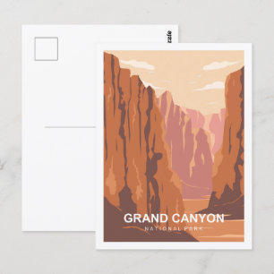 Grand Canyon Beroemde Reisplaats Illustratie Briefkaart