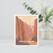 Grand Canyon Beroemde Reisplaats Illustratie Briefkaart (Staand voorkant)