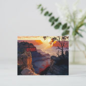 Grand Canyon bij Sunset Digital Painting Briefkaart (Staand voorkant)