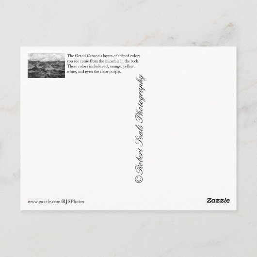 Grand Canyon Briefkaart (Achterkant)