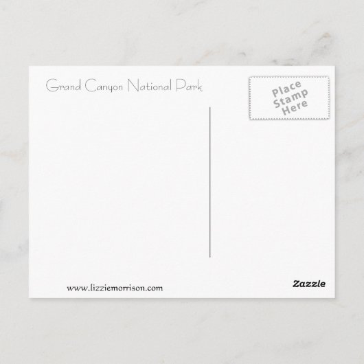 Grand Canyon Briefkaart (Achterkant)