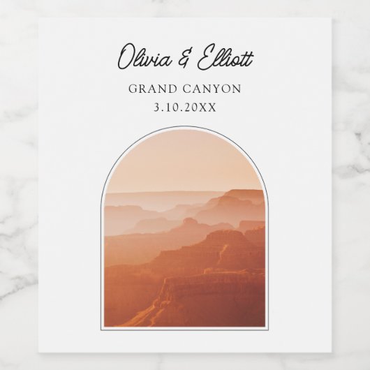Grand Canyon bruiloft gunst gepersonaliseerd Wijn Etiket (Enkel label)