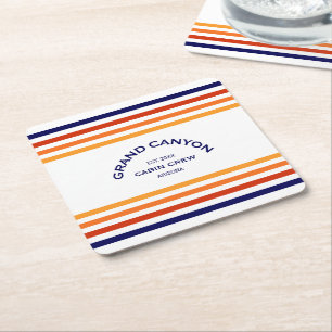 Grand Canyon Cabin Club Custom Crest Park Stripe Kartonnen Onderzetters