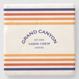 Grand Canyon Cabin Club Custom Crest Park Stripe Stenen Onderzetter