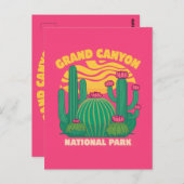 Grand Canyon Cactus zonsondergang Briefkaart (Voorkant / Achterkant)