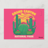 Grand Canyon Cactus zonsondergang Briefkaart (Achterkant)