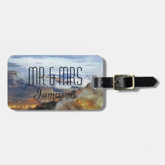 Grand Canyon Clouds Persoonlijk Mr en Mrs Custom Bagagelabel (Voorkant horizontaal)