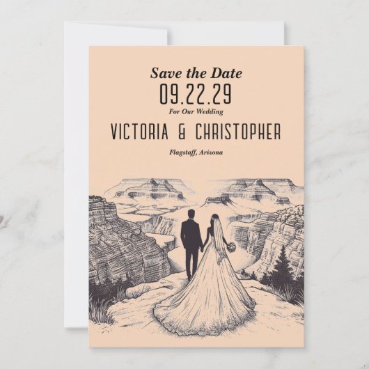 Grand Canyon Couple Save the Date (Voorkant)