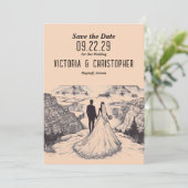 Grand Canyon Couple Save the Date (Staand voorkant)