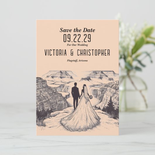 Grand Canyon Couple Save the Date (Staand voorkant)