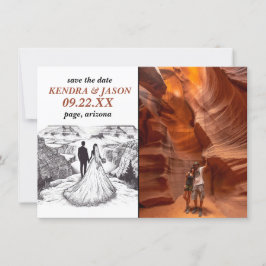 Grand Canyon Couple Save the Date Kaart