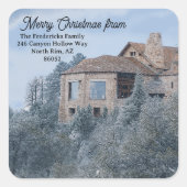 Grand Canyon Custom Christmas Greeting Vierkante Sticker (Voorkant)