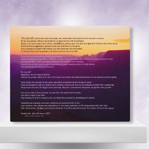 Grand Canyon Desiderata Plaque Fotoplaat