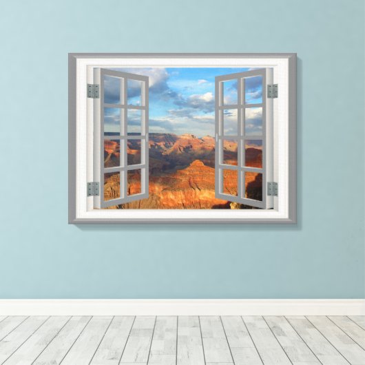 Grand Canyon Fake Faux Window Uitzicht Verenigde S Canvas Afdruk (Insitu (Houten vloer))