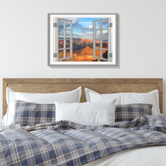 Grand Canyon Fake Faux Window Uitzicht Verenigde S Canvas Afdruk (Insitu (Slaapkamer))