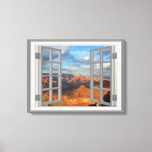 Grand Canyon Fake Faux Window Uitzicht Verenigde S Canvas Afdruk (Voorkant)