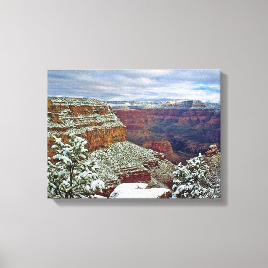 Grand Canyon in de winter Canvas Afdruk (Voorkant)