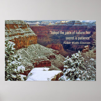 Grand Canyon in de winter met Emerson citaat Poster