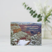 Grand Canyon in de winter met Emerson Quote Briefkaart (Staand voorkant)