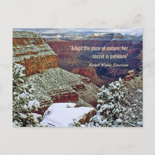 Grand Canyon in de winter met Emerson Quote Briefkaart (Voorkant)