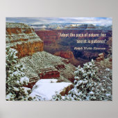 Grand Canyon in de winter met Emerson Quote Poster (Voorkant)