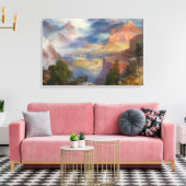 Grand Canyon in Mist (door Thomas Moran) Canvas Afdruk (Insitu (Woonkamer))