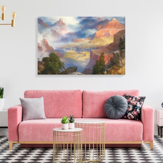 Grand Canyon in Mist (door Thomas Moran) Canvas Afdruk (Insitu (Woonkamer))