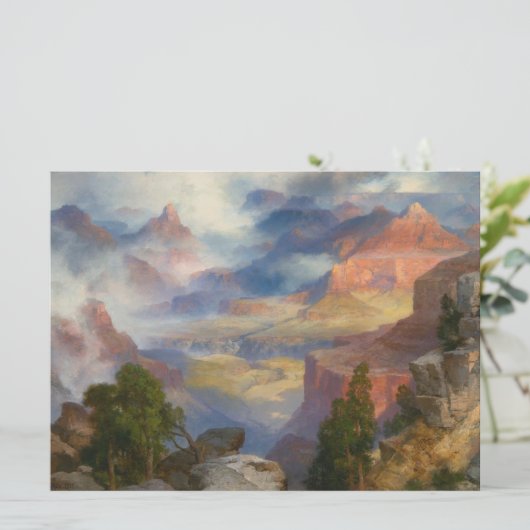Grand Canyon in Mist (door Thomas Moran) Kaart (Staand voorkant)