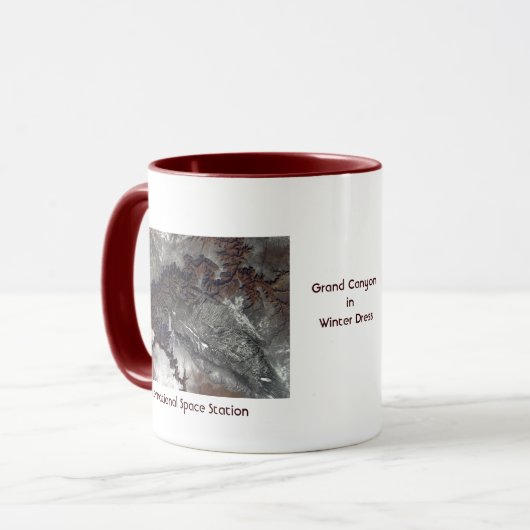 Grand Canyon in wintersneeuw. Mok (Voorkant links)