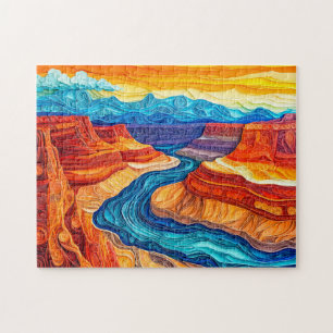 Grand Canyon-landschap in quillingstijl Legpuzzel