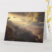 Grand Canyon Majesty: Happy Vaderdag Kaart (Gele Bloem)