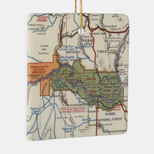 Grand Canyon  Map Keramisch Ornament (Rechts)