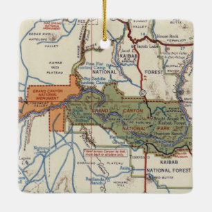 Grand Canyon  Map Keramisch Ornament