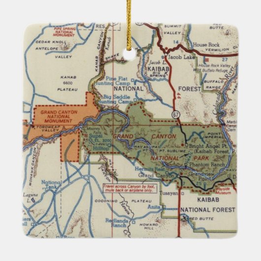 Grand Canyon  Map Keramisch Ornament (Achterkant)