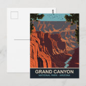 Grand Canyon, Nationaal Park, Arizona, Reizen Briefkaart (Voorkant / Achterkant)