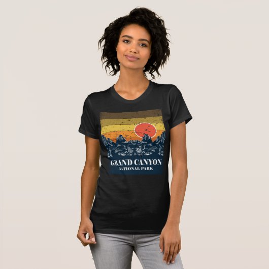 Grand Canyon Nationaal Park Arizona  Retro T-shirt (Voorkant volledig)