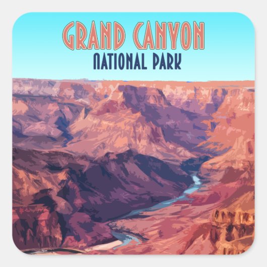 Grand Canyon Nationaal Park Arizona  Vierkante Sticker (Voorkant)