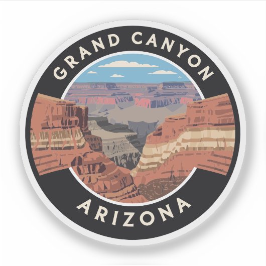 Grand Canyon Nationaal Park Arizona Vintage Sticker (Voorkant)
