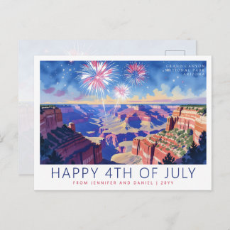 Grand Canyon National Park 4th of July Fireworks Feestdagenkaart
